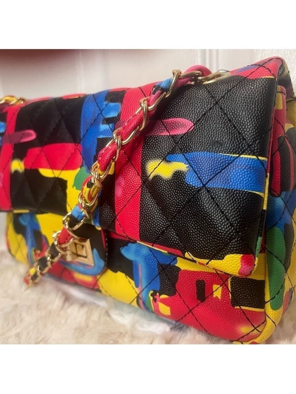 BAM FOREVER BOOMER MULTICOLOR GRAFFITI CROSSBODY SHOULDER BAG